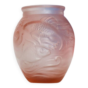 Vase art déco rose Souchon