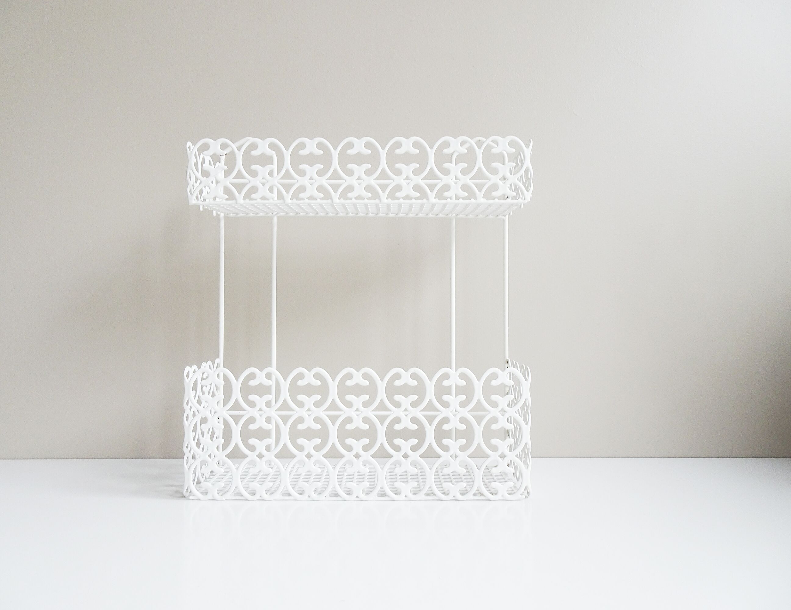 White metal shelf