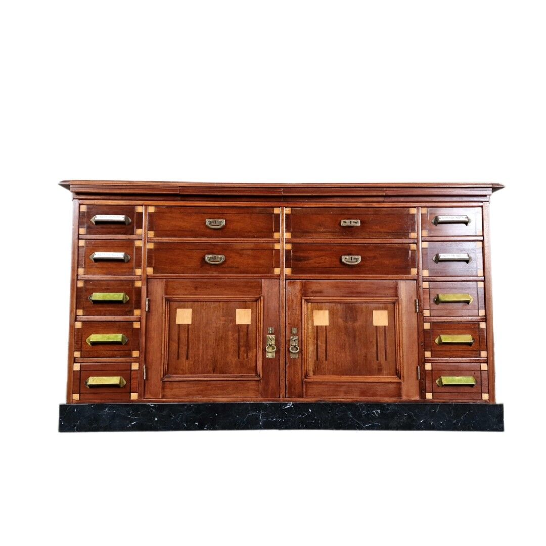 Commode d’apothicaire Art Déco en acajou, 1909