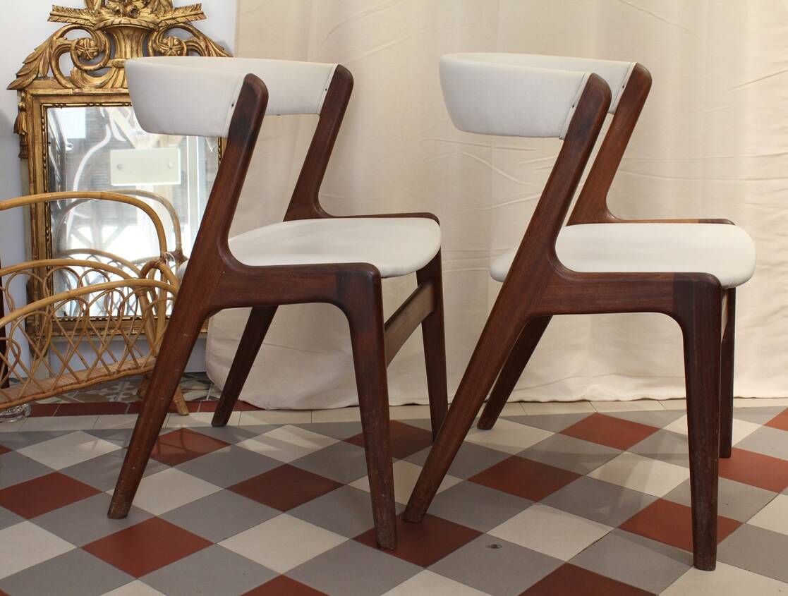 Pair of T21 Fire model chairs by Kai Kristiansen circa 1960