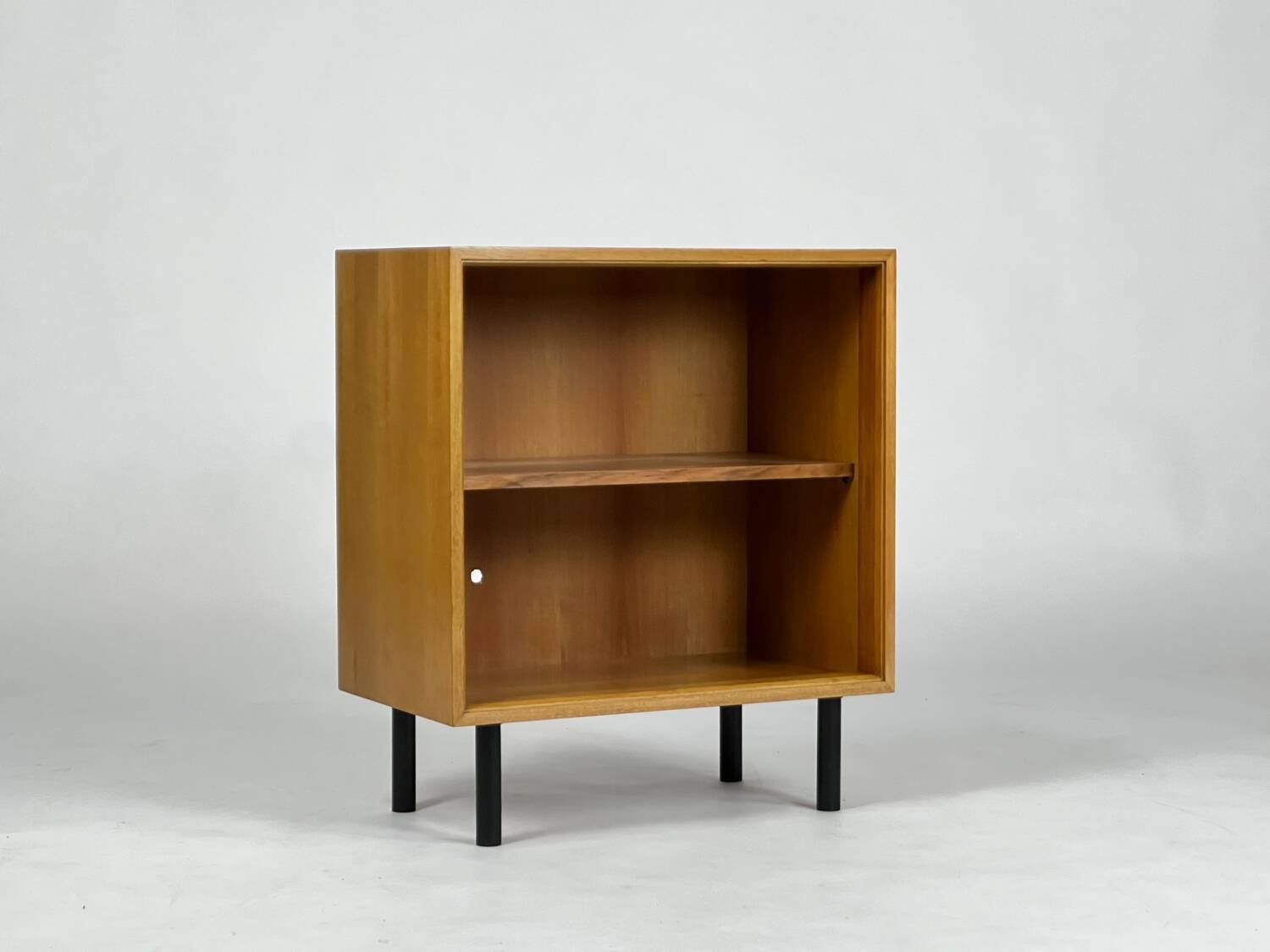 Vintage walnut shelf nightstand 60s mid-century bookcase