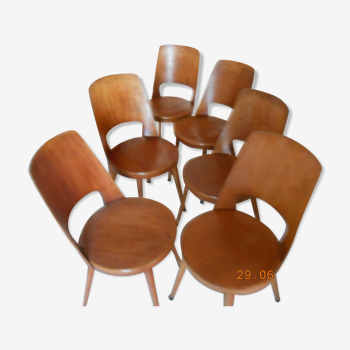 6 bistro chairs brand baumann year 1950