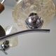 1960s Napako Mid-Century Modern Czech Four-Arm Glass Wood Chrome Chandelier