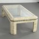 1980s coffee table in stone and glass marquetry
