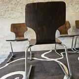 Set of 4 stacking chairs, 1970