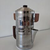 Mokavar metal and wood percolation coffee maker