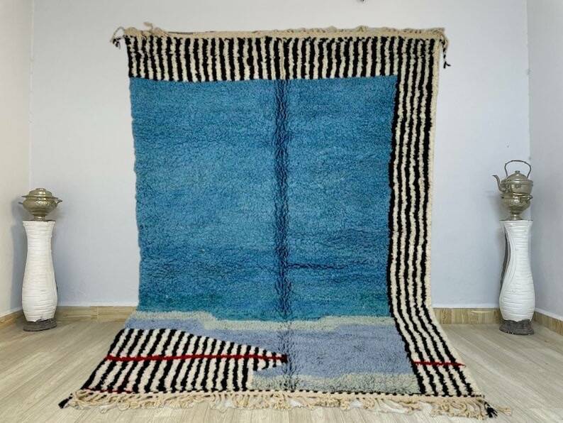Handmade pure wool Berber rug size 2/3 m