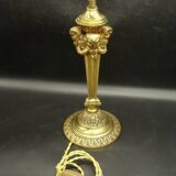 Large Louis XVI style ram's head lamp base - gilded bronze