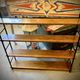Low freestanding wooden and metal bookshelf, Omnia style – 1960