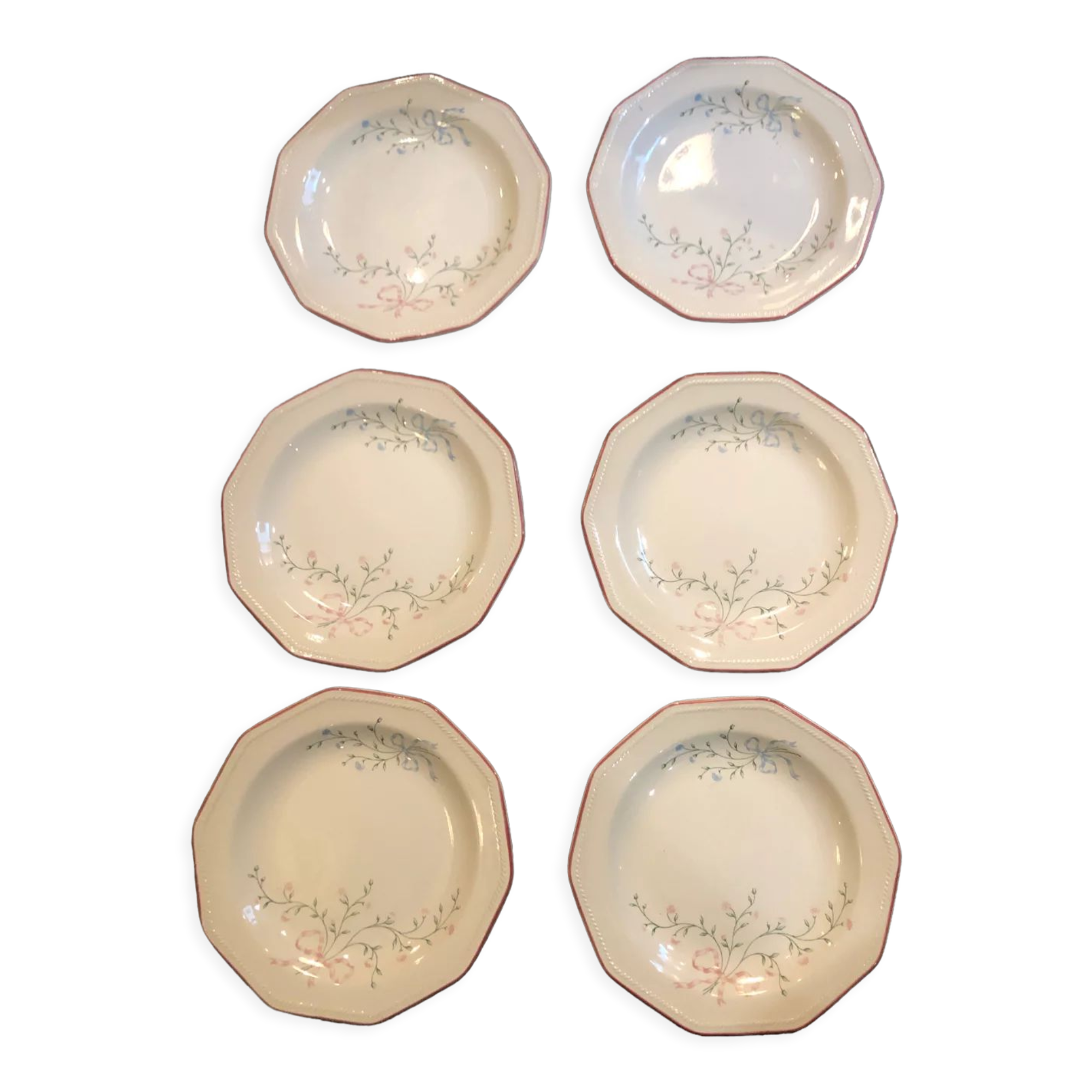 6 English Churchill plates