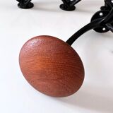 4 Vintage coat hooks brown, 70's interior