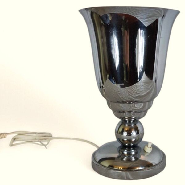 Lampe Vasque Art Déco / Moderniste Chromée - 1920-1940