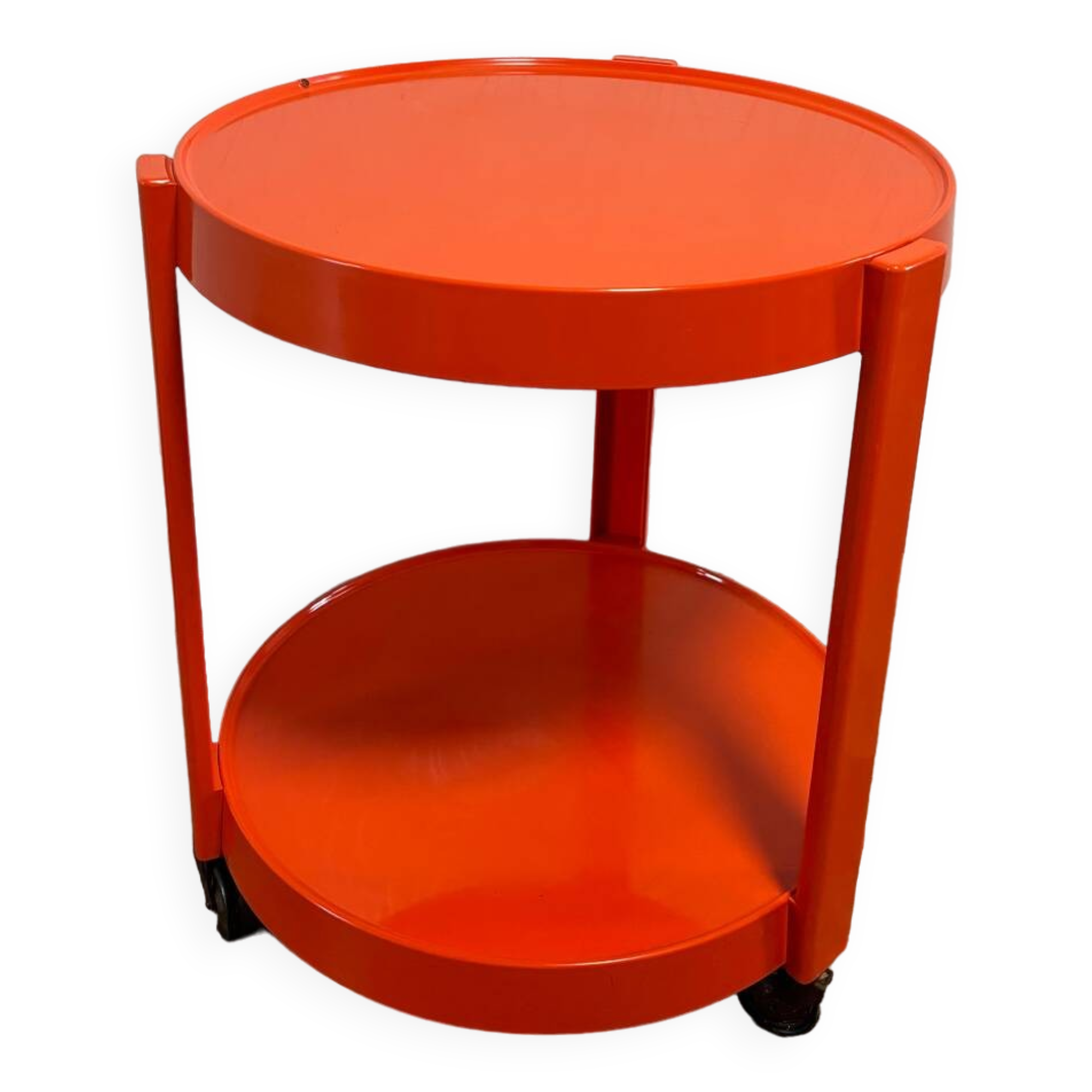 Desssert Prisunic orange - meuble d'appoint Prisunic - bout de canapé vintage -70s