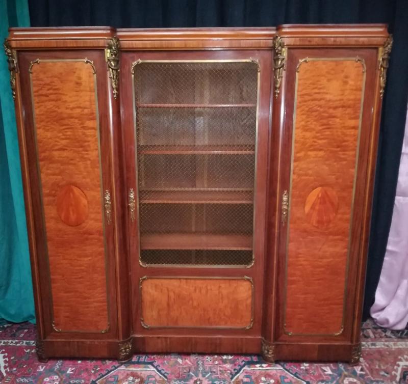 Louis XVI style bookcase in marquetry