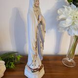 Religious Statuette of the Virgin Mary in Biscuit Porcelain