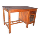 Old Burmese teak desk with 1 cabinet, 1 glass door + 1 drawer.