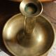 Brass pusher round cut candle holder