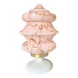 Marbled opaline and porcelain art deco lamp