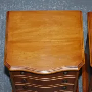 Georgian Style Yew Wood Bedside Tables, Set of 2