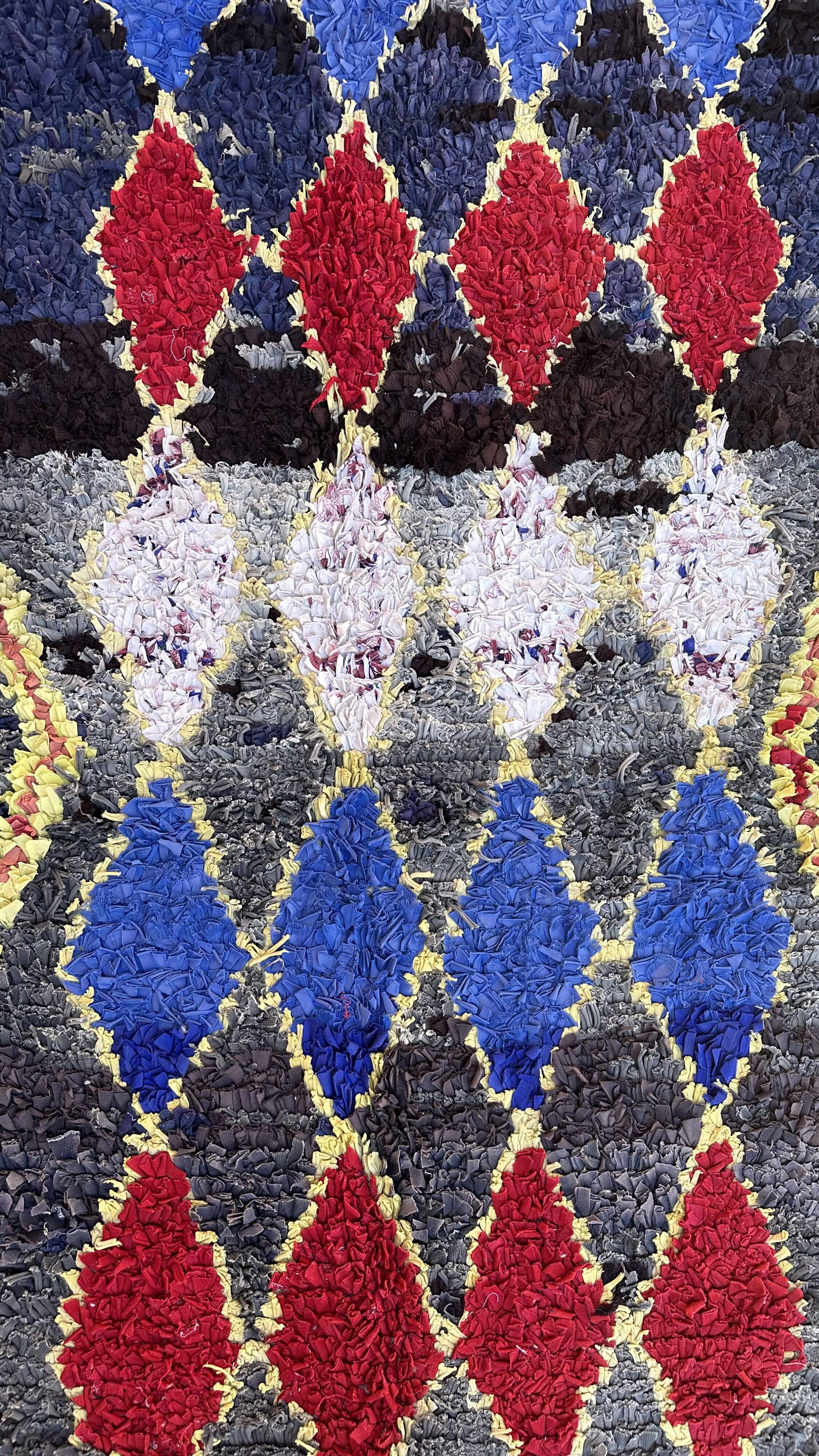 Moroccan carpet boucherouite colored - 116 x 213 cm