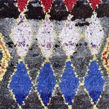 Moroccan carpet boucherouite colored - 116 x 213 cm
