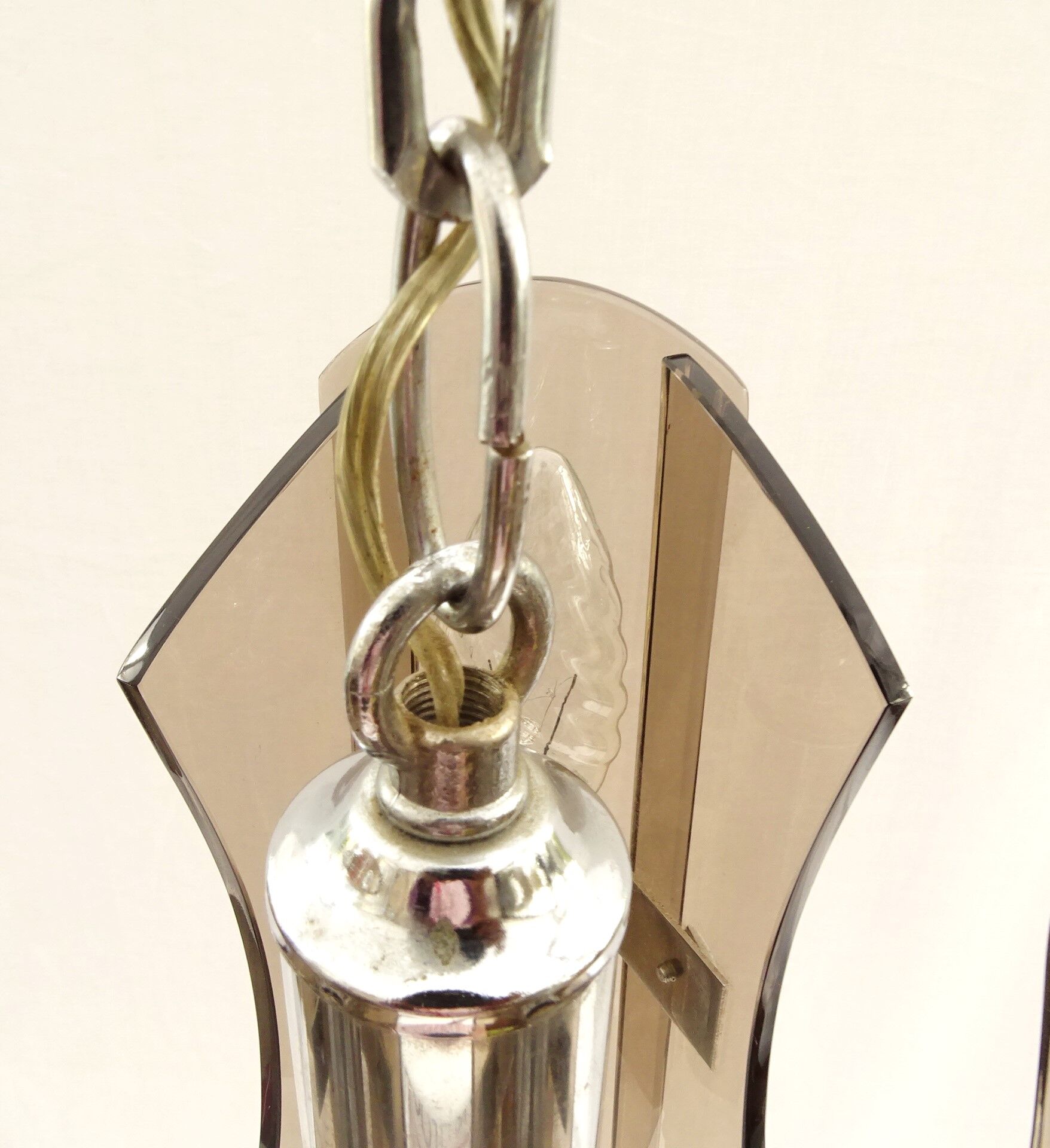 Design chandelier in smoked glass 6 lights