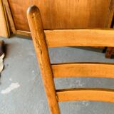 Pair of Italian chairs wood and rope