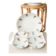 Set of 4 coasters + 1 plate, Winterling Bavaria porcelain, 1960s