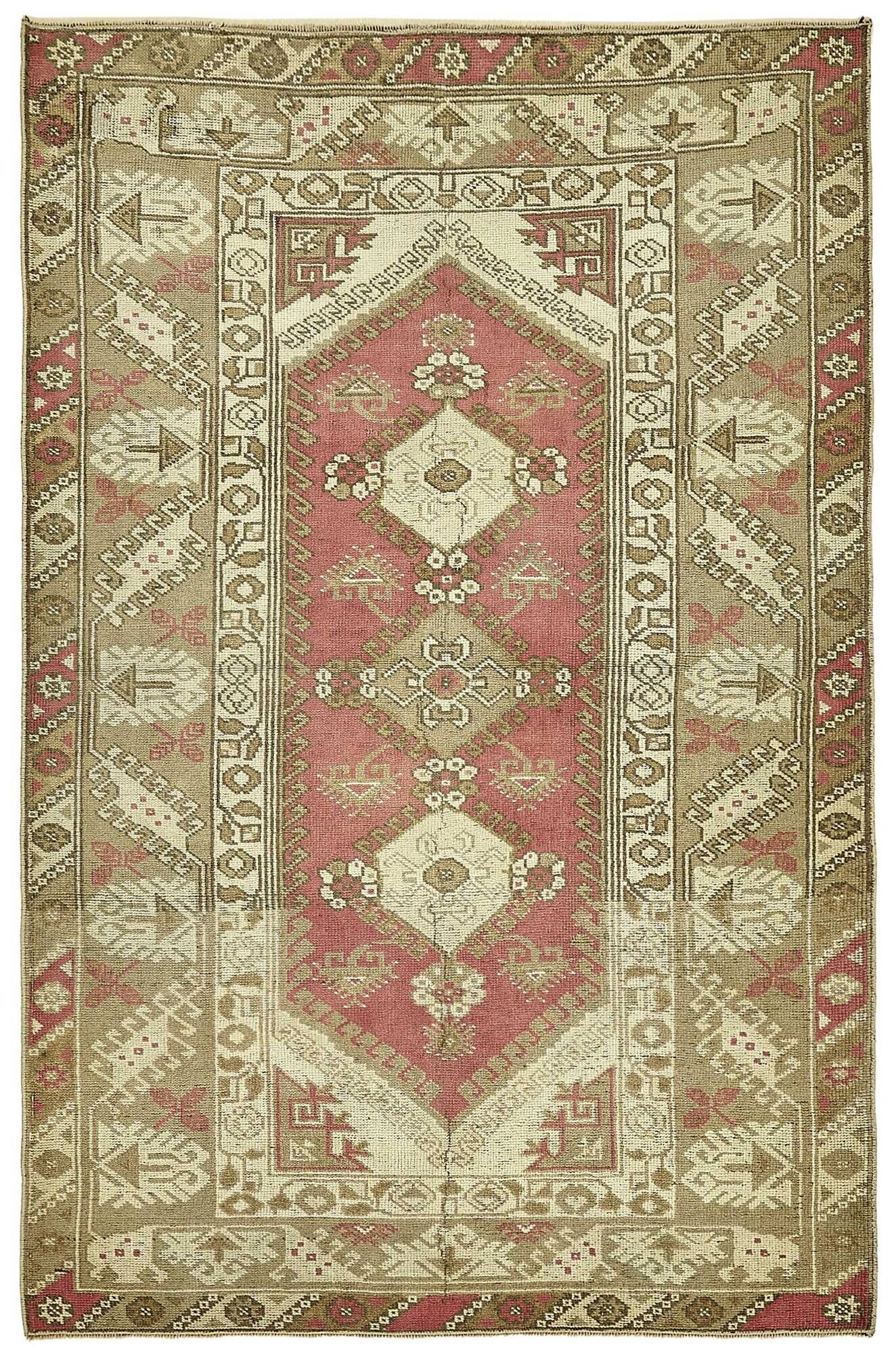 Turkish Vintage Anatolian Rug 121 cm x 191 cm
