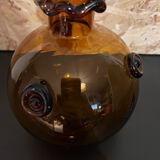 Amber blown glass vase