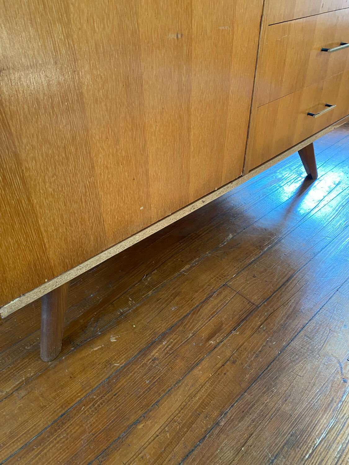 Scandinavian chest of drawers with vintage 70s compass legs.