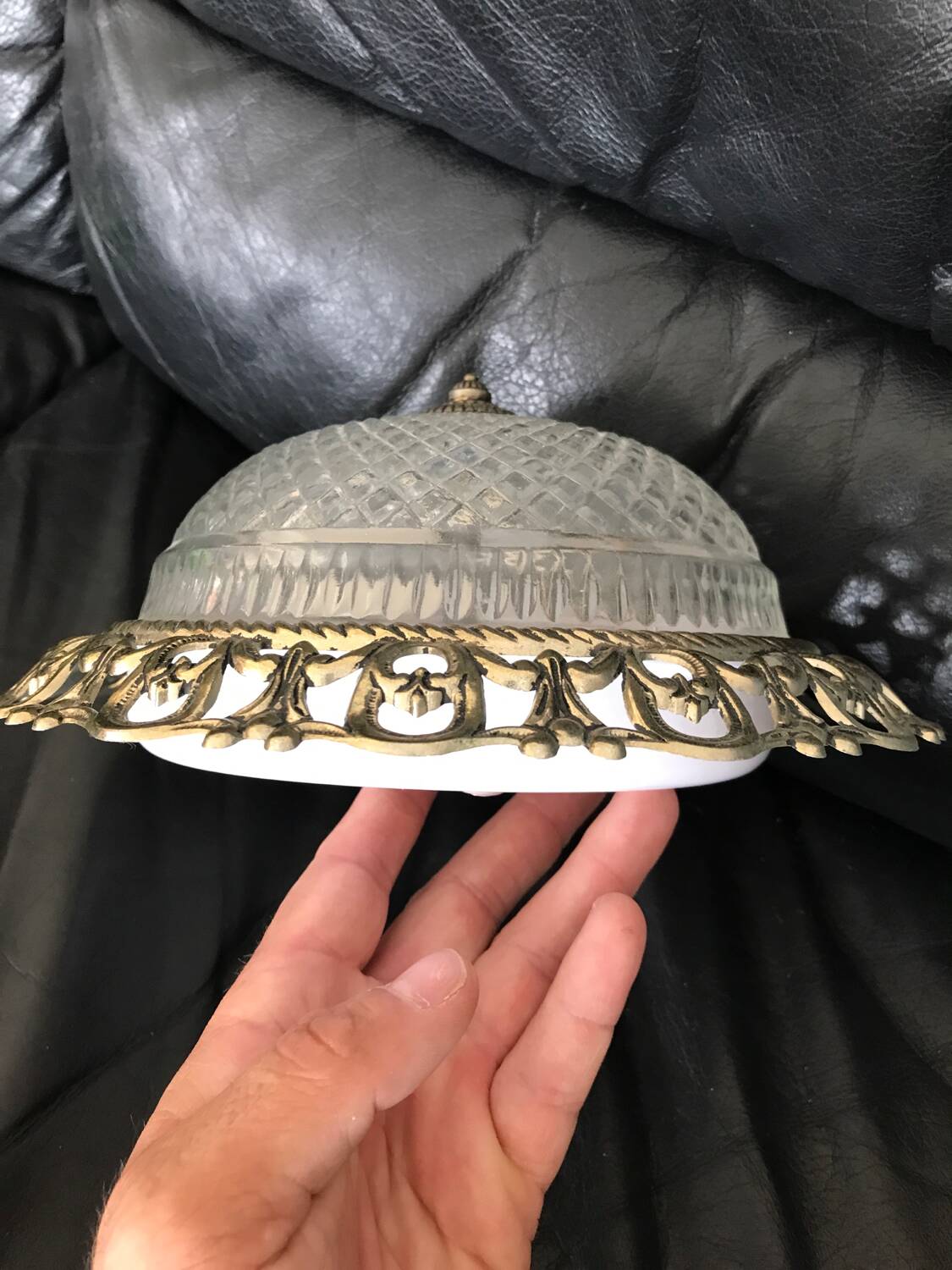 Molded glass ceiling light