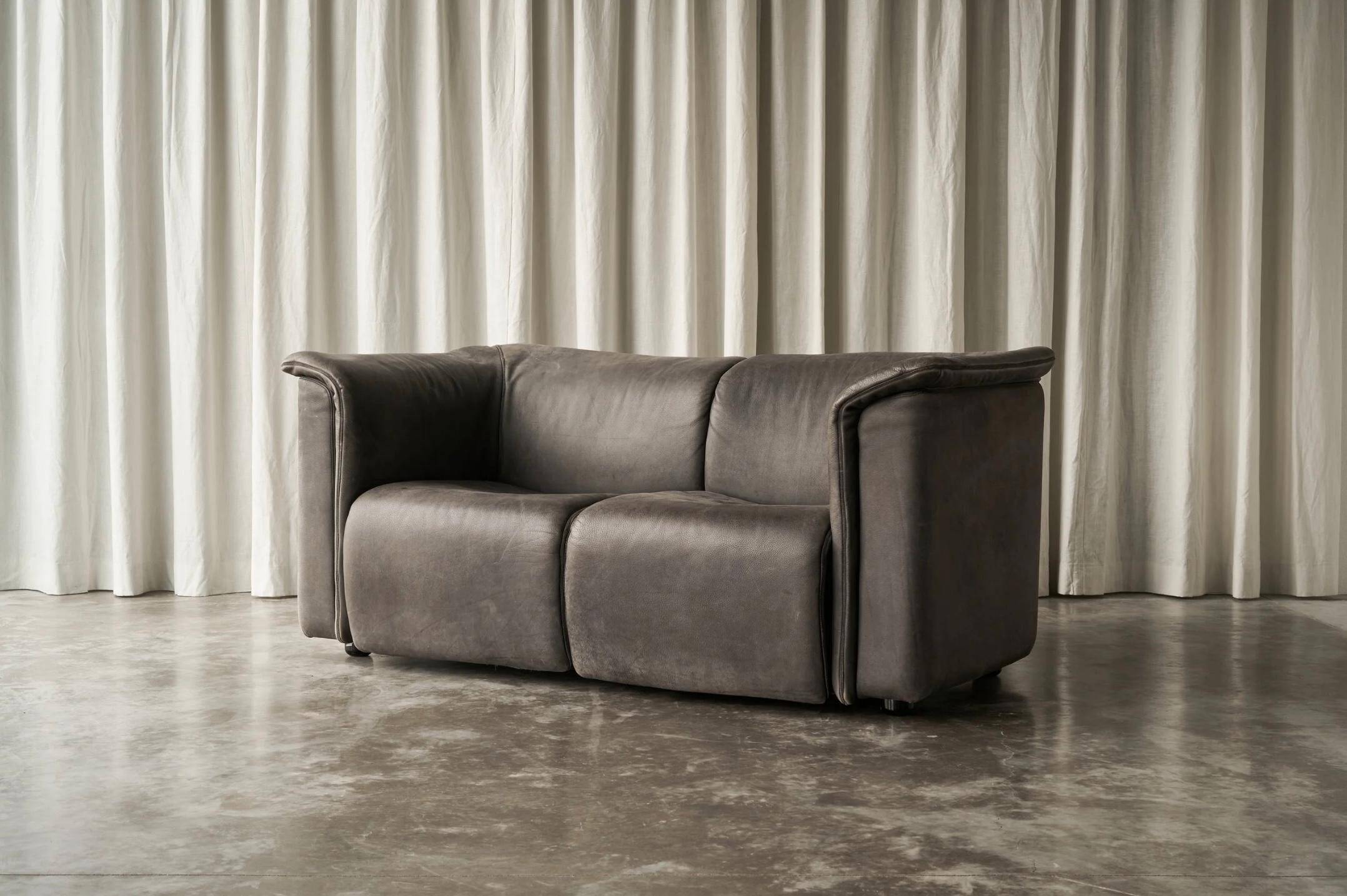 Sofa Karl Wittmann in patinated leather, 1980s