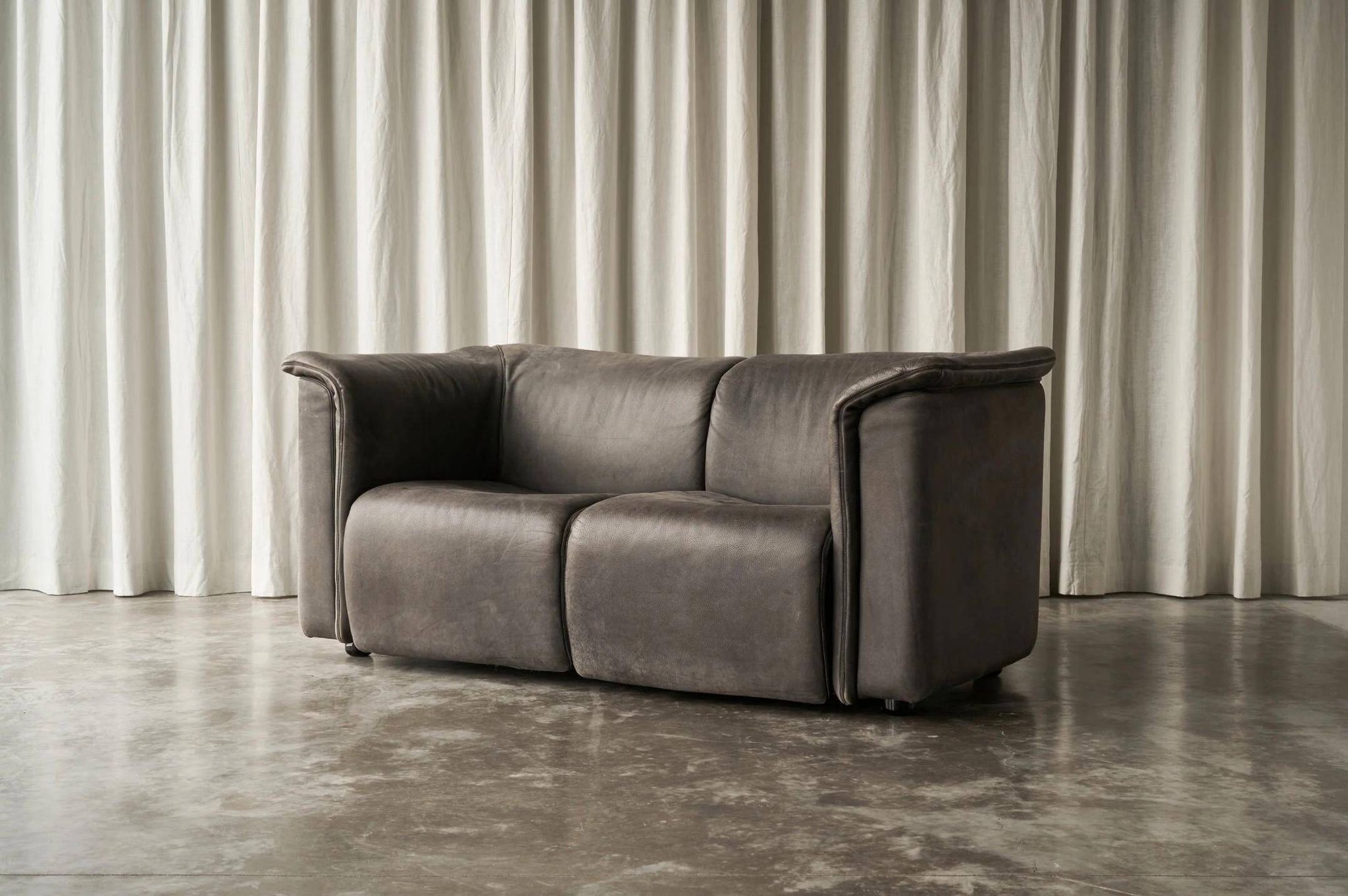 Sofa Karl Wittmann in patinated leather, 1980s
