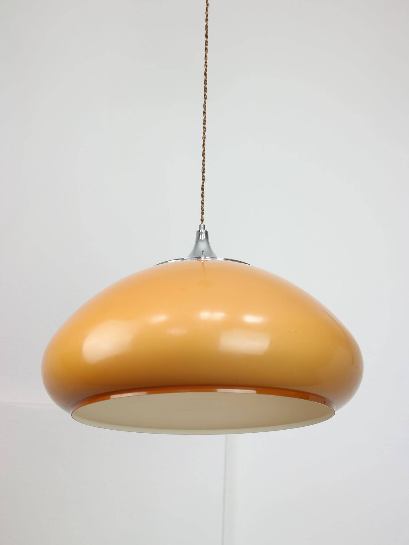 Large Space Age Brown Pendant Lamp from Guzzini, 1960s
