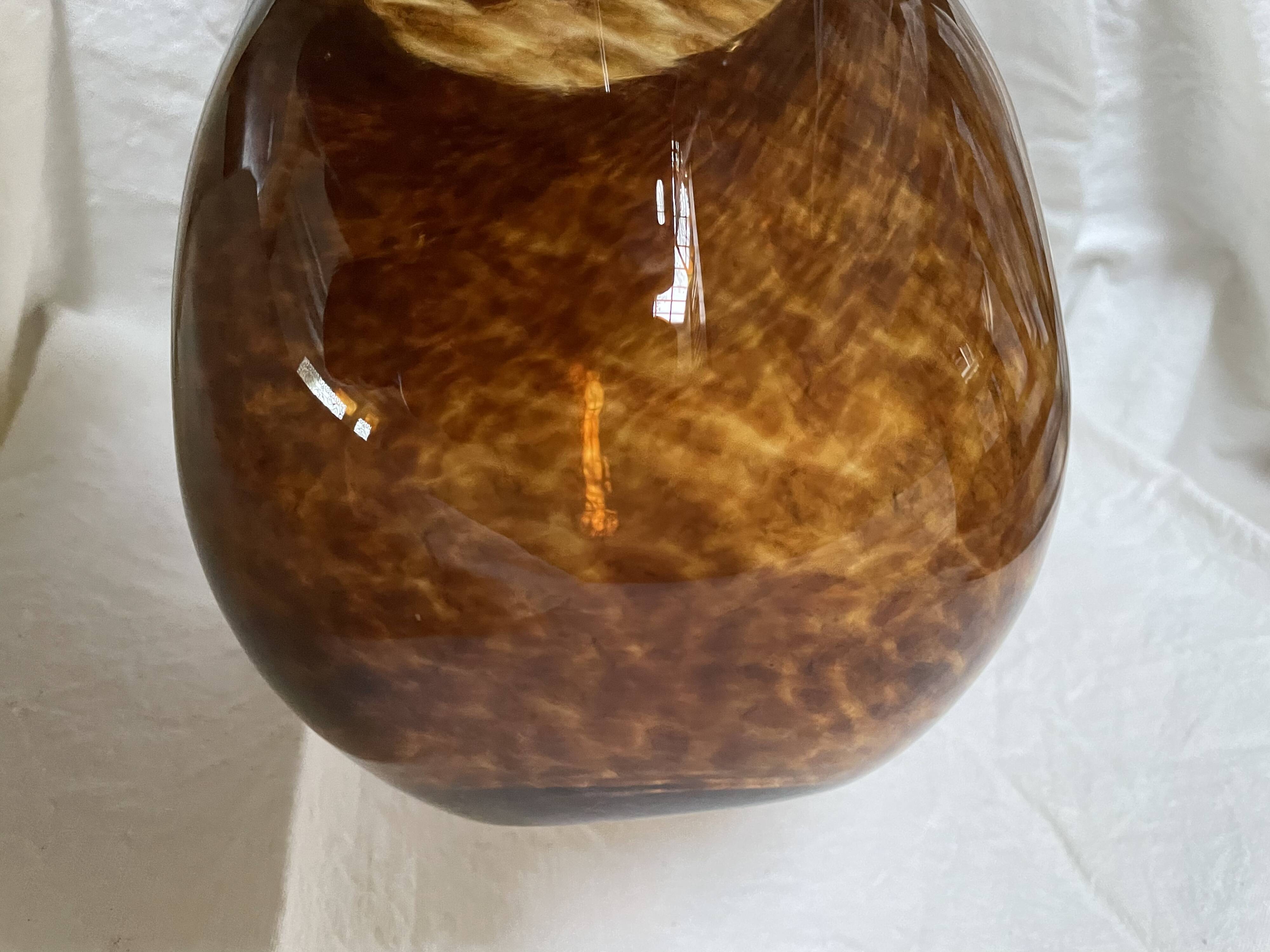 Amber glass vase
