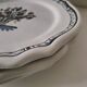 4 earthenware plates with old Rouen decoration, handmade blue floral basket