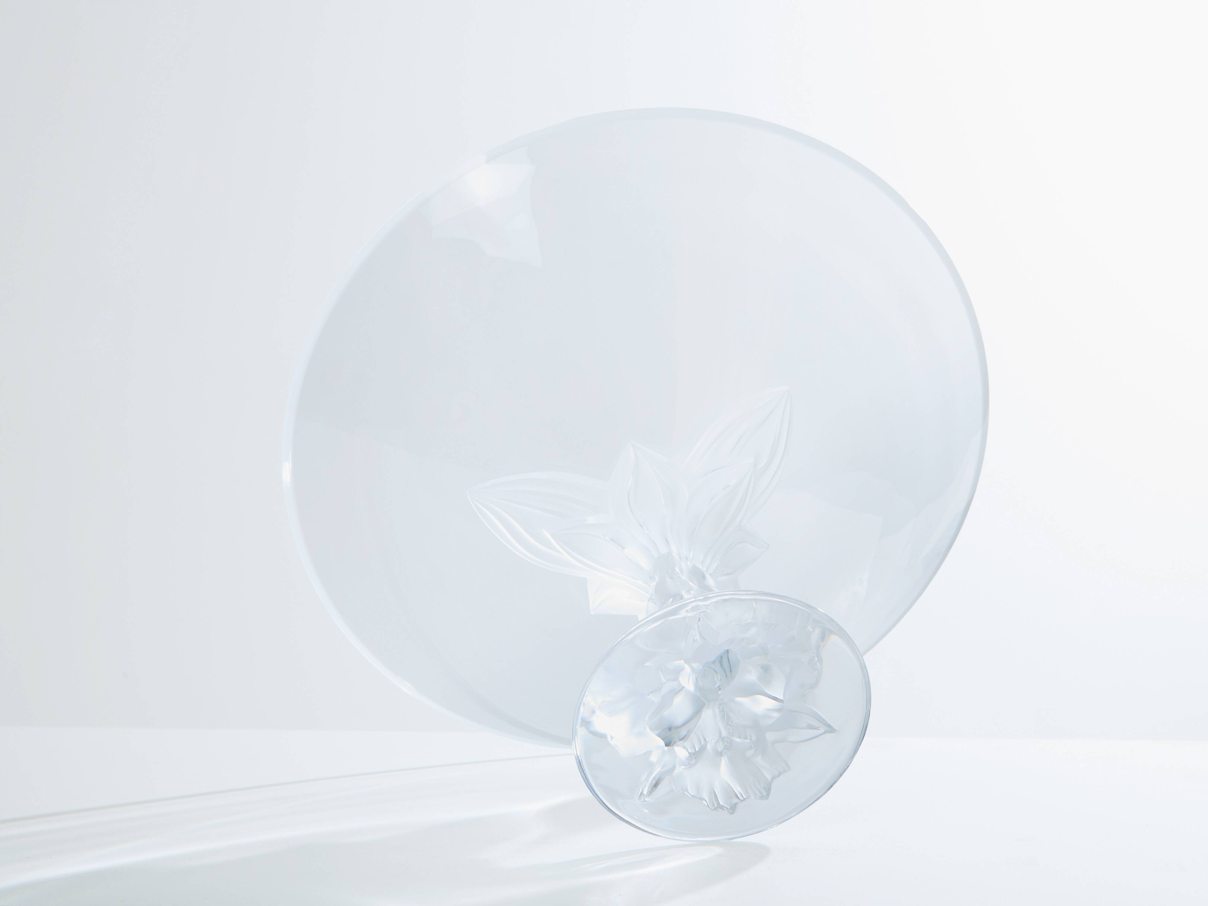 Large Lalique Plumeria crystal bowl circa 1980