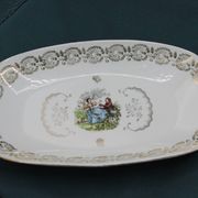 Small Dish, Ravier, Butter Dish or Empty Pocket in French Porcelain - Fragonard style pattern - 18th century