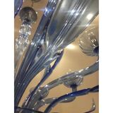 Murano Glass Bluino Italian Leaves Chandelier by Simoeng