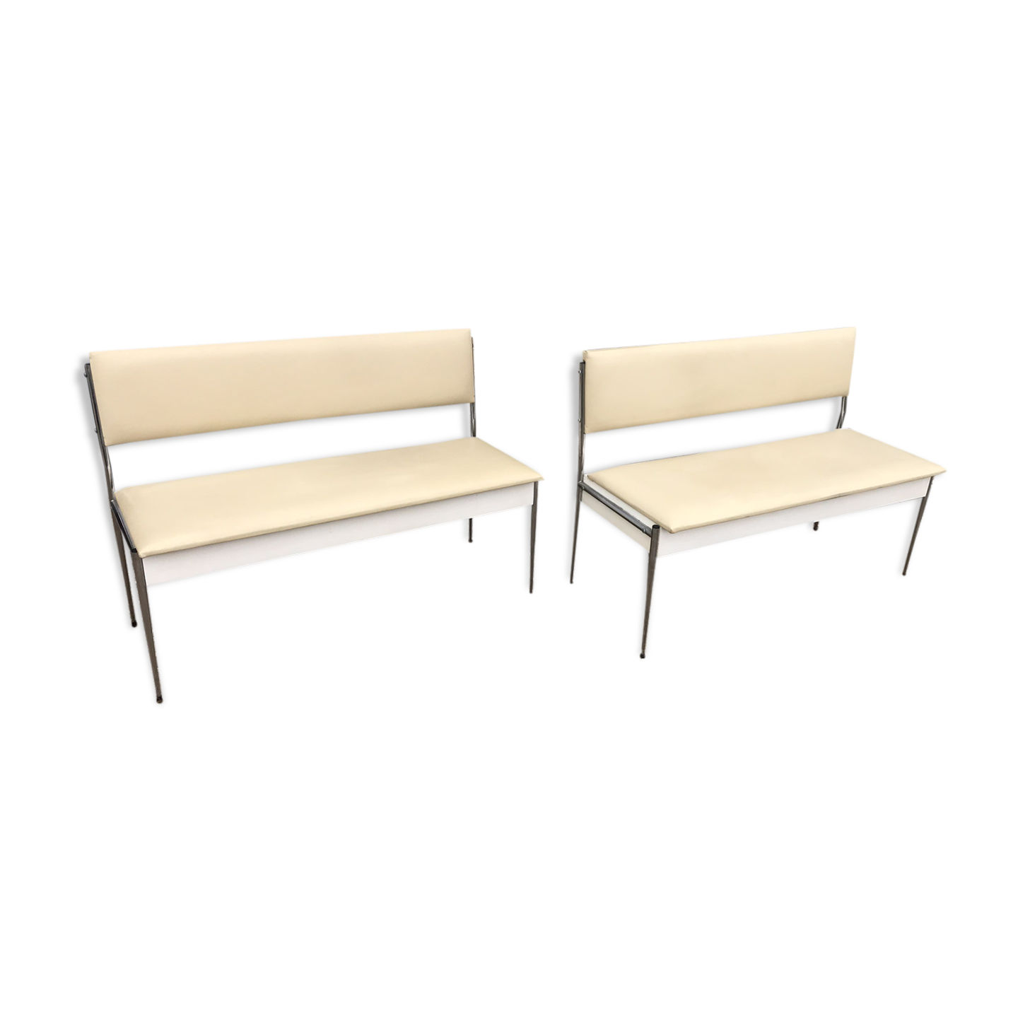 Pair of benches bistro skai vintage
