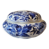 Bonbonnière en faïence de Delft bleu et blanc avec couvercle – Décor f