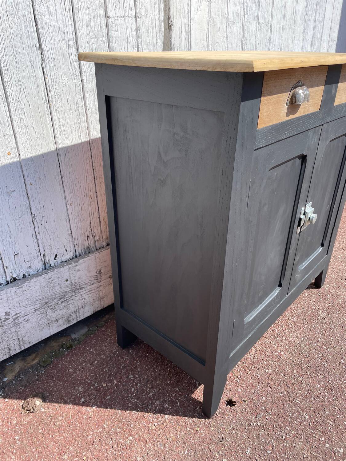 Parisian sideboard in black raw wood