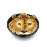 Mid-century lion ceramic plate / vide poche, Italy 1970s