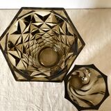 Vintage smoked glass vases