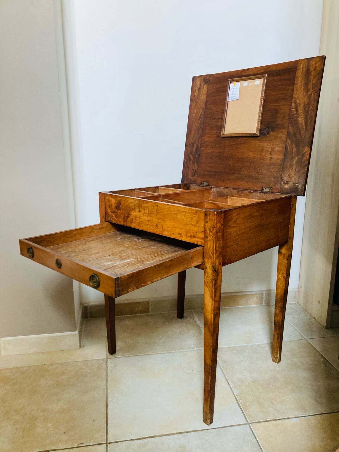 19th century walnut pegged currency exchange office