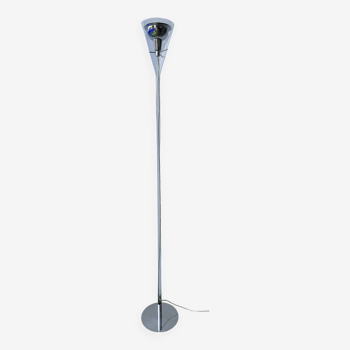 Fontana Arte floor lamp in glass and aluminum, Flute Magnum, Italian design Franco Raggi