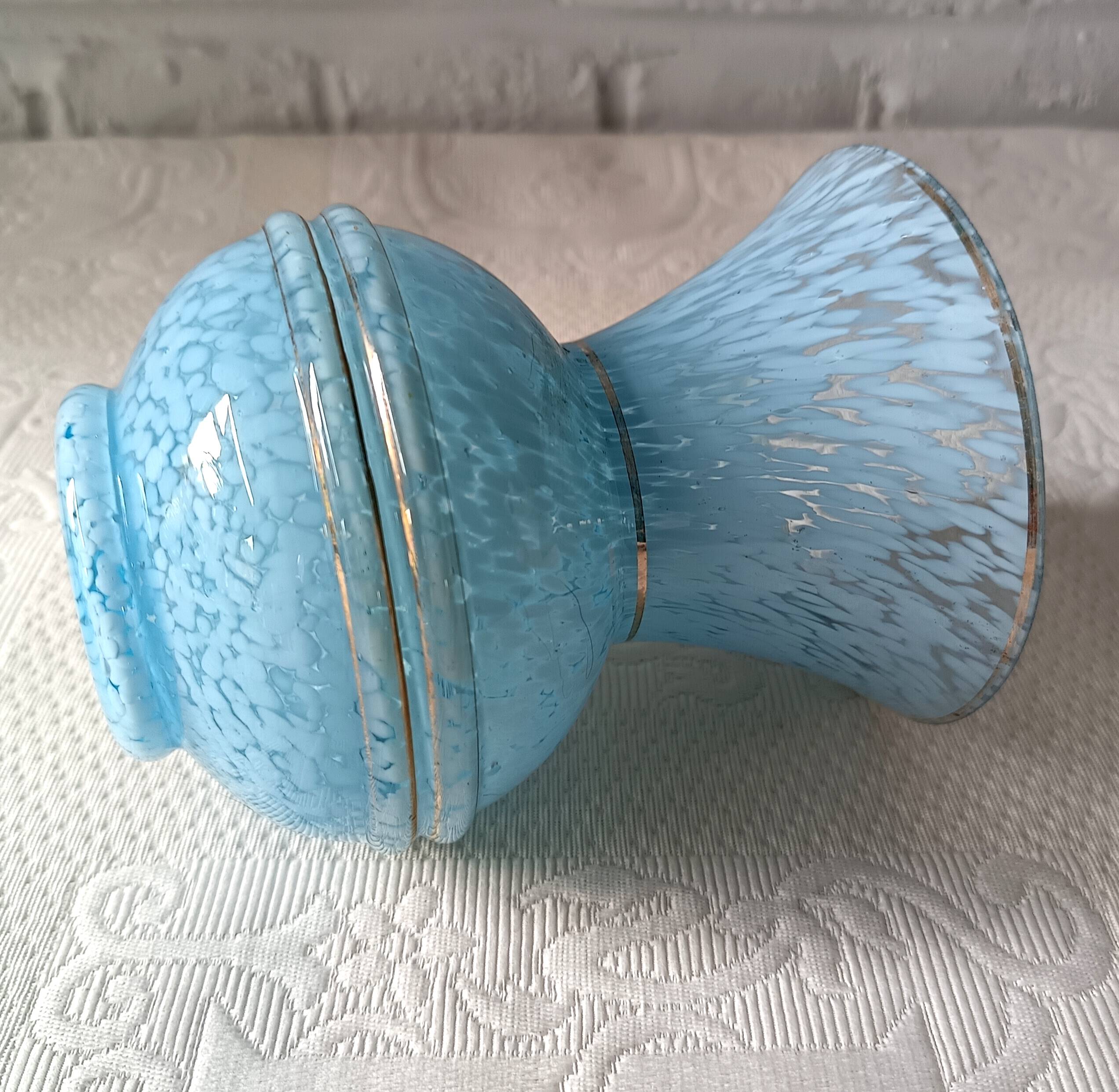 Small vintage light blue Clichy vase