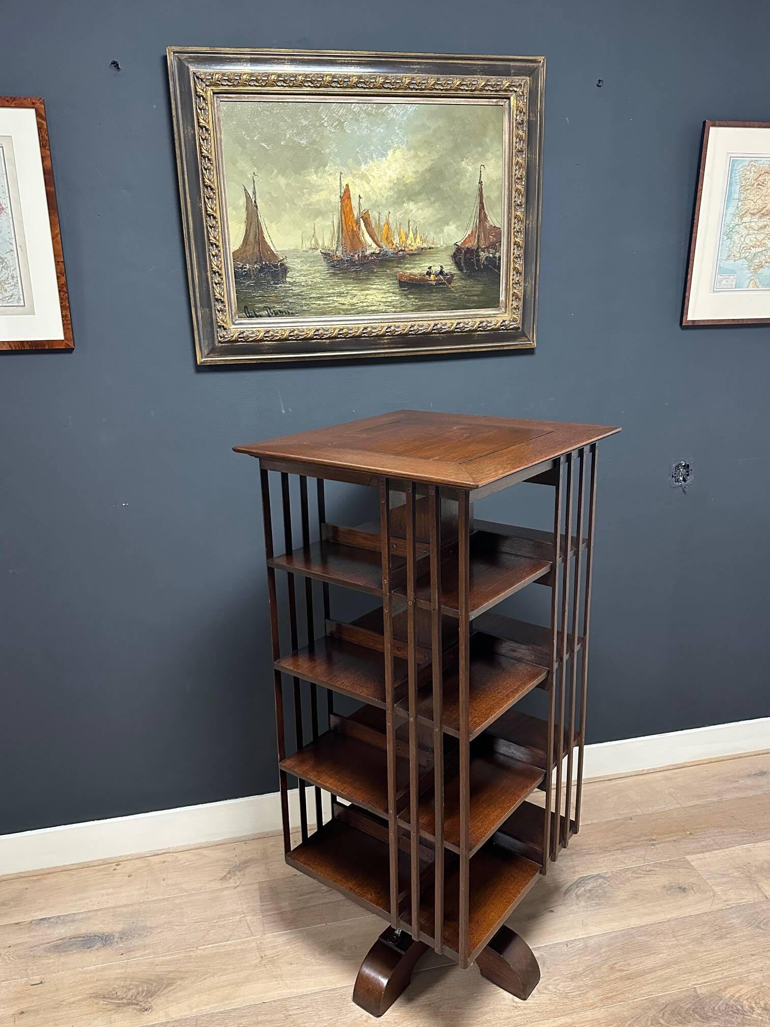 Antique revolving bookcase