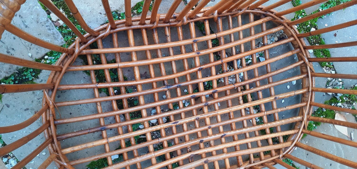 Vintage rattan basket from the 50s